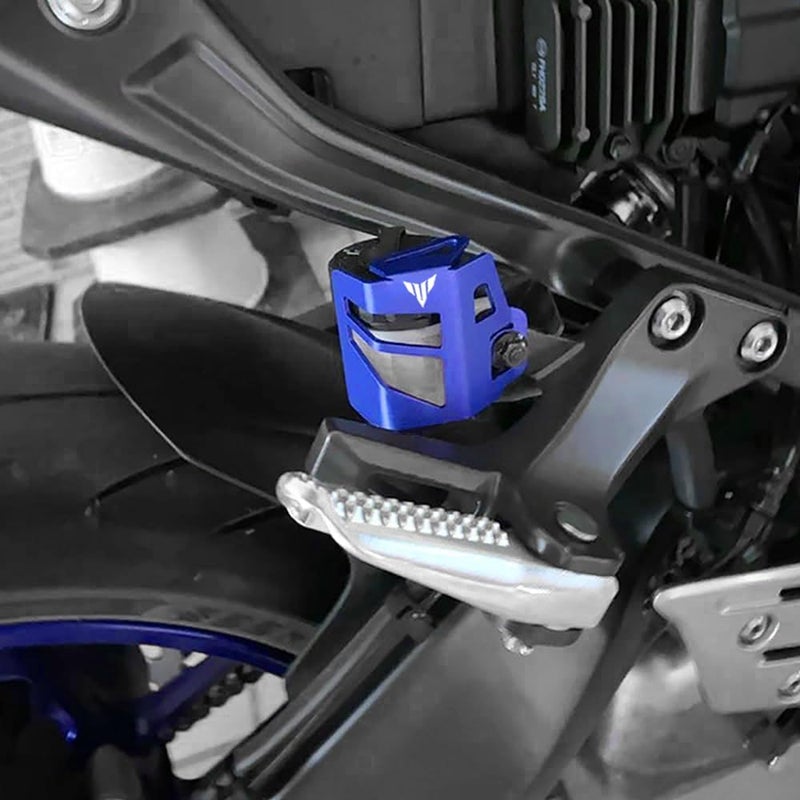 MOWOK Fit For Yamaha MT09 MT03 MT07 MT10 MT25 MT125 MT15 MT 09 03 07 10 25 125 15 FZ07 FZ09 Motorcycle Accessories Rear Brake Fluid Reservoir Guard Oil Cup Cap Cover Protector (Black) - Image 2